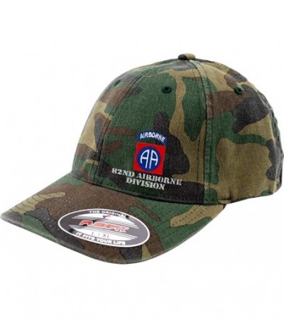 Baseball Caps Army 82nd Airborne Division Full Color Flexfit Hat - Green Washed Camo - CB18RG23R69