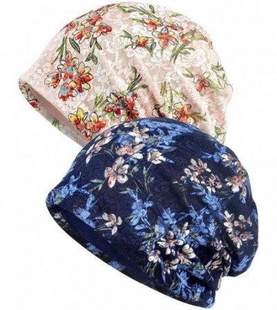 Skullies & Beanies Womens Baggy Slouchy Beanie Hat Cap Turban - 2 Pack-b - C118L5ANO8W