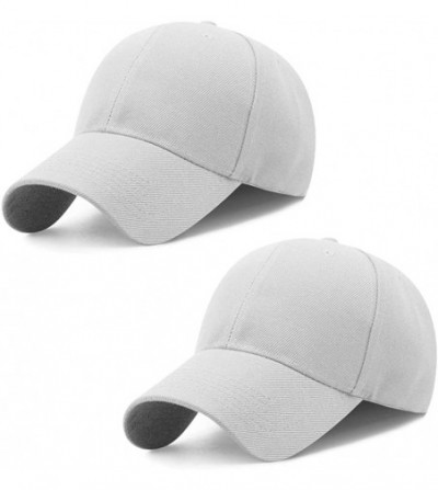 Baseball Caps Baseball Cap Casual Adjustable Plain Baseball Hat for Men Women Dad Tucker Ball Cap - 2 Pcs White&white - CD192...