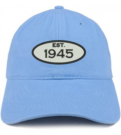 Baseball Caps Established 1945 Embroidered 75th Birthday Gift Soft Crown Cotton Cap - Carolina Blue - CN180L8NH78