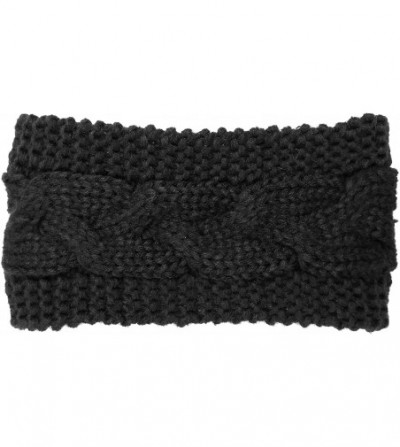 Cold Weather Headbands 3 Pack Womens Winter Knit Headband & Hairband Ear Warmer & Beanies - Black-white-wine - CP1884UE0HZ