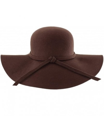 Sun Hats Wide Brimmed Wool Floppy Hat - Brown - CO11FEPW31H