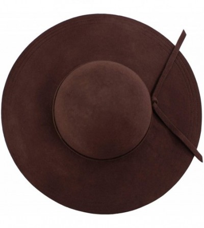 Sun Hats Wide Brimmed Wool Floppy Hat - Brown - CO11FEPW31H