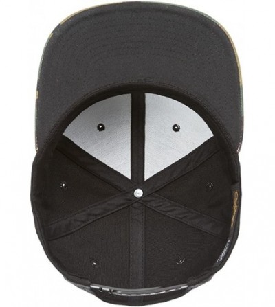 Baseball Caps 6-Panel Structured Flat Visor Classic Snapback (6089) - Black/Camo - CH12JXBHXB7