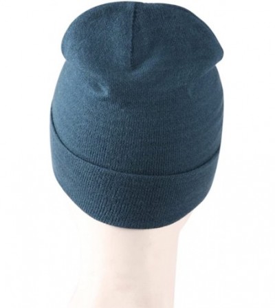 Skullies & Beanies Women's Knit Beanie Cap- Lightweight Chunky Warm Skull Hat Girl - 1 Pack-dark Aquamarine 1 - C6188QTKLKW
