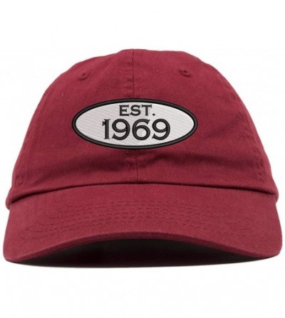 Baseball Caps Established 1969 Embroidered 51st Birthday Gift Soft Crown Cotton Cap - Vc300_maroon - CV18QMLY9NS