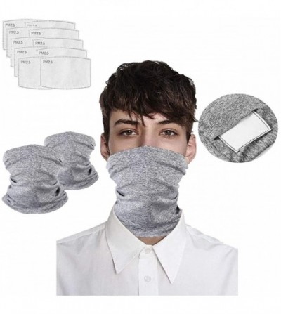 Balaclavas 2 Pcs Scarf Bandanas Neck Gaiter with 10 PcsSafety Carbon Filters for Men and Women - Gray - CH1982I60O3