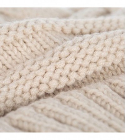 Skullies & Beanies Slouchy Beanie Hat for Women- Winter Warm Knit Oversized Chunky Thick Soft Ski Cap - Cuff Dark Gray+oatmea...