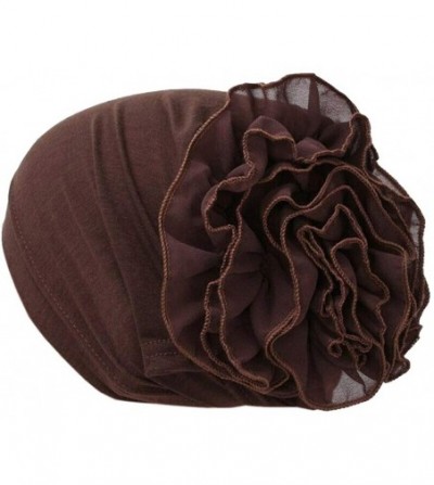 Skullies & Beanies Stay Beautiful Women Chemo Head Stretch Wrap Hat - Hair Loss Beanie Turban Cancer Pleated Cap - Brown - C5...