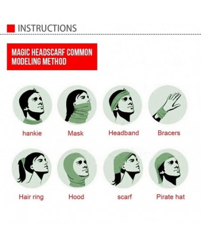 Headbands Fashion Face Mask Bandanas Sports & Casual Headwear Seamless Neck Gaiter- Headwrap- Balaclava- Helmet Liner - CU197...