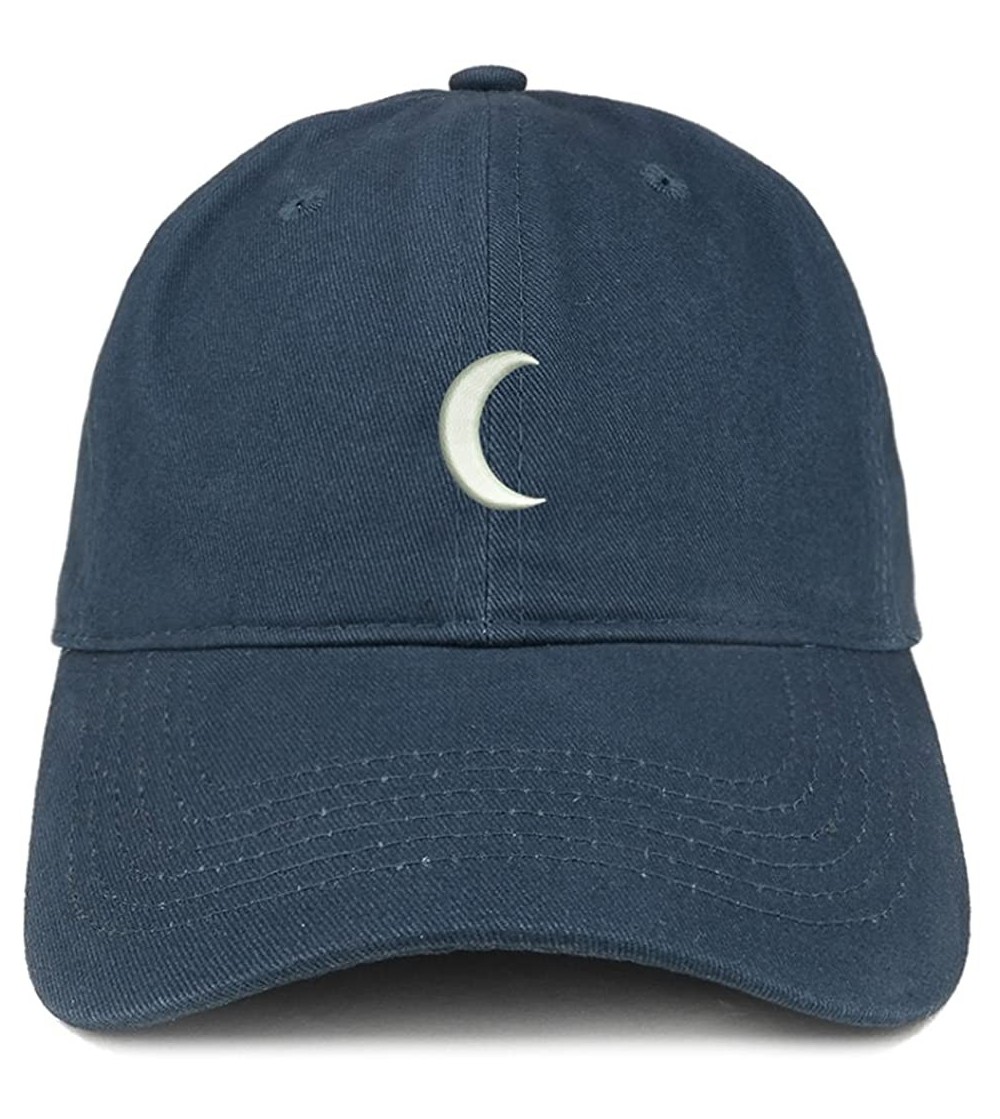 Baseball Caps Crescent Moon Embroidered Soft Low Profile Adjustable Cotton Cap - Navy - CC12O74EBBV