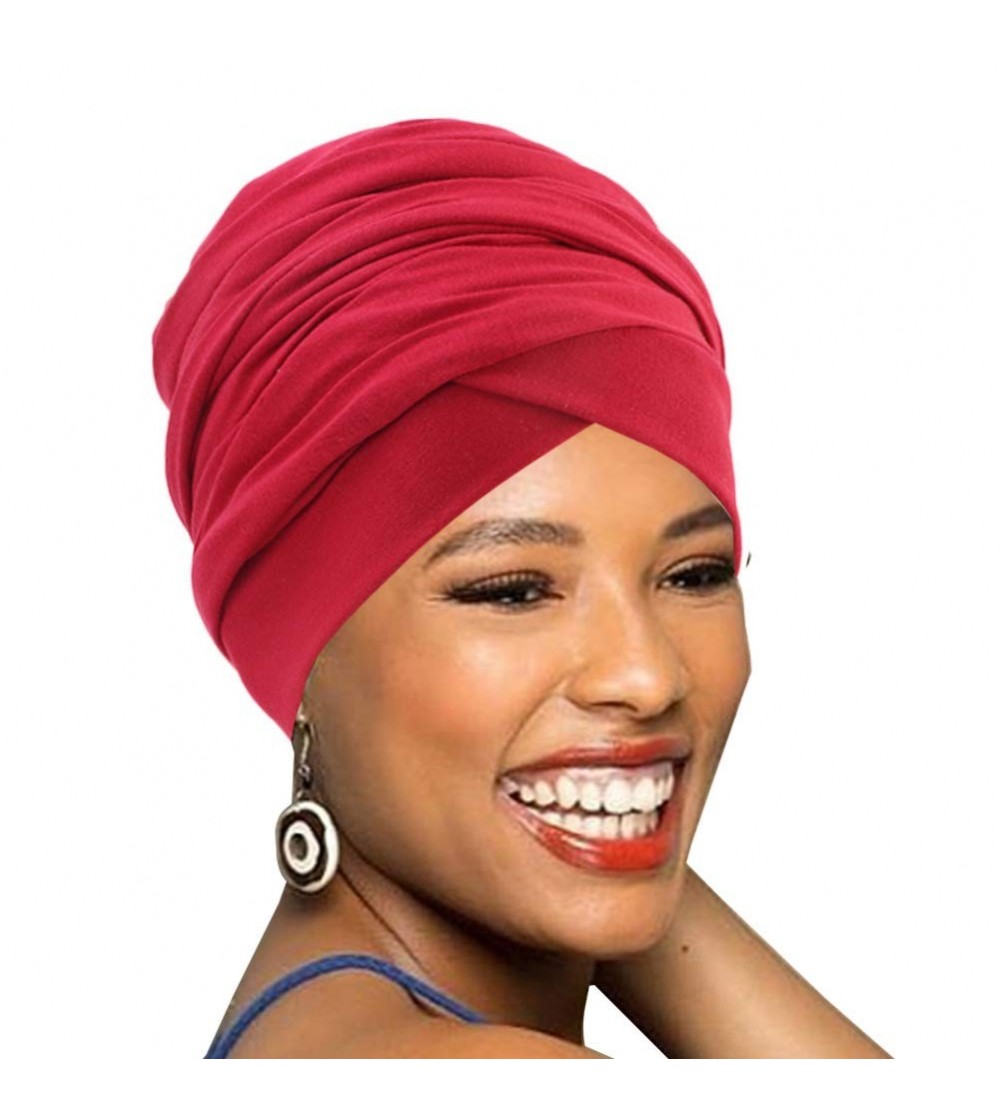 Headbands Easy Wearing African Head Wrap-Long Scarf Turban Shawl Hair Bohemian Headwrap - 01-Colour30 - CI18YE82AYY