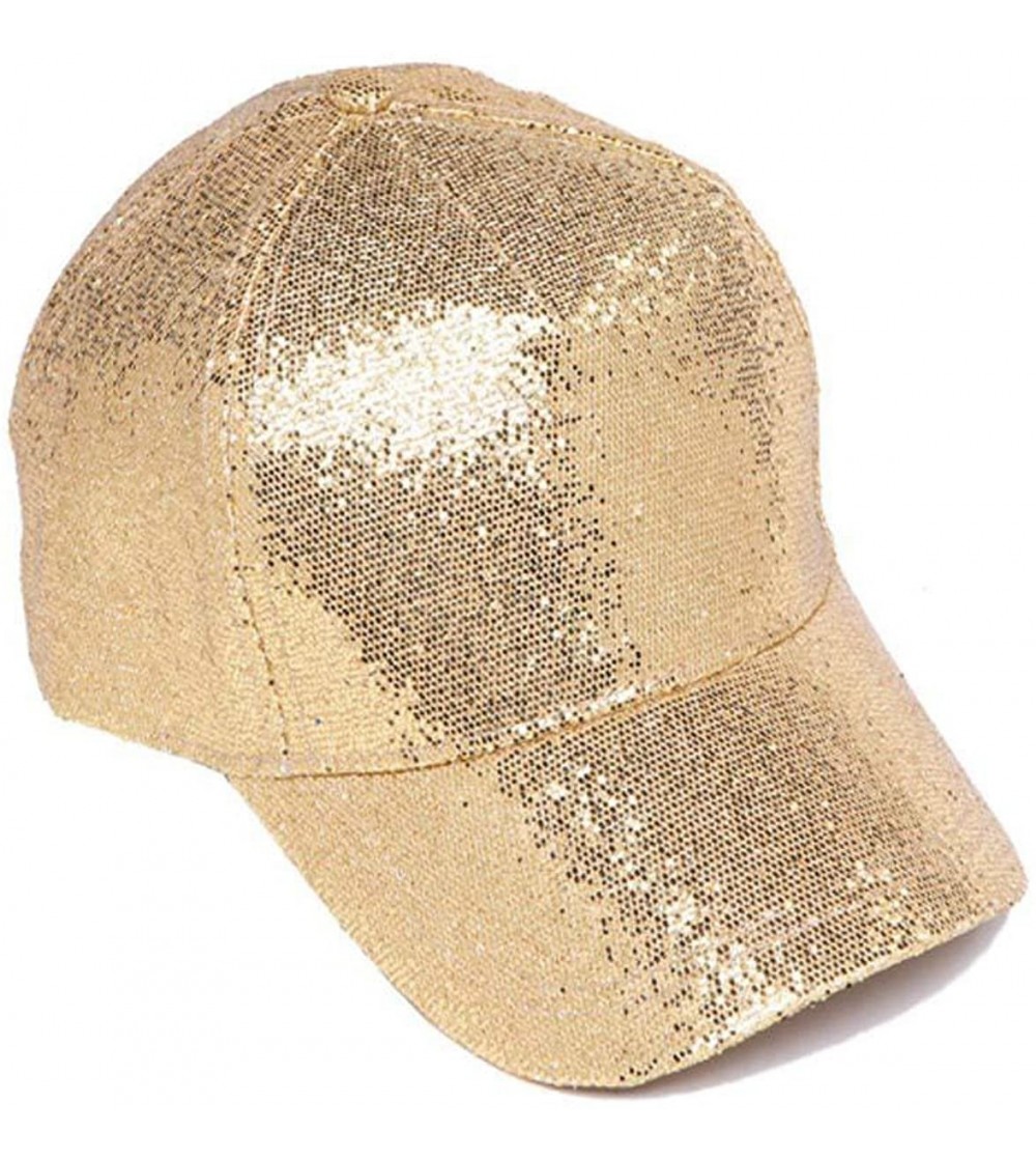 Baseball Caps Womens Fashion Glitter Baseball Cap - Gold - C812I3TOXRH