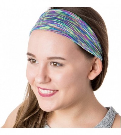 Headbands Xflex Space Dye Adjustable & Stretchy Wide Headbands for Women - Heavyweight Space Dye Purple Multi - C617XHZ9IOI