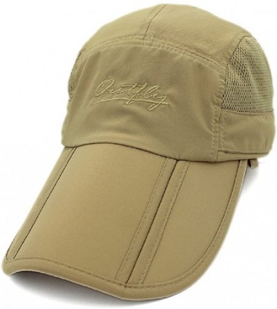 Sun Hats Kids Sun Protection Hat Lightweight Mesh Flap Cap Quick Dry Detachable - Khaki - CA18E7OXUQC