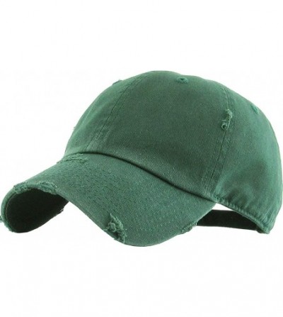 Baseball Caps Dad Hat Adjustable Unstructured Polo Style Low Profile Baseball Cap - Distressed Hunter Green - CT18DARLLIY