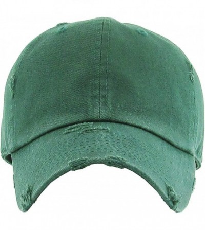 Baseball Caps Dad Hat Adjustable Unstructured Polo Style Low Profile Baseball Cap - Distressed Hunter Green - CT18DARLLIY