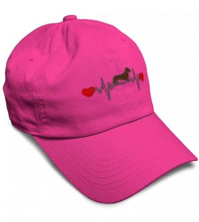 Baseball Caps Soft Baseball Cap Dog Dachshund Lifeline B Embroidery Dad Hats for Men & Women - Hot Pink - C318TLE3I2I
