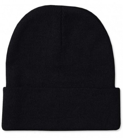 Skullies & Beanies Men's Women's Warm Soft Knit Stretchy Winter Beanie Cap Hat - 3-pack - Black - CE18ZO895CN