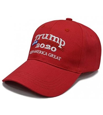 Baseball Caps Donald Trump 2020 Keep America Great Cap Adjustable Baseball Hat with USA Flag - Breathable Eyelets - C718RLNWASH