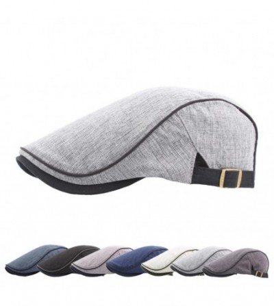 Newsboy Caps Beret Hat for Men-Outdoor Sun Visor Hat Unisex Adjustable Peaked Cap Newsboy Hat (Black) - Black - CH18DUMR9HD