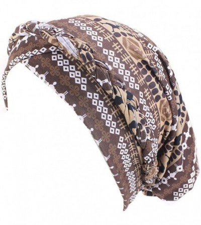 Skullies & Beanies Womens African Style Braided Dreadlock Hat Bandanas Headwear Cap Turban Chemo Cap - Khaki - CS18UAAW8UO