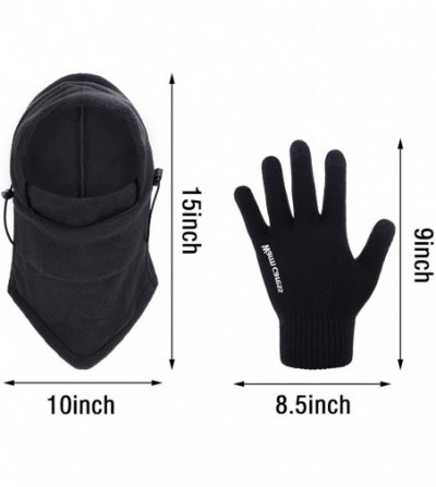 Skullies & Beanies 4 Pieces Winter Balaclava Ski Mask Full Face Mask Touchscreen Gloves for Winter Outdoor Sport - Black and ...