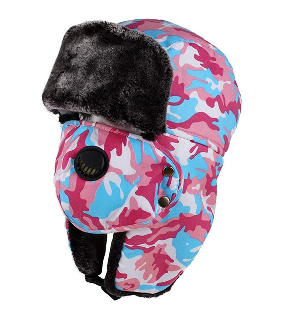 Bomber Hats Winter Warm Trapper Hat with Windproof Mask Winter Ear Flap Hat for Men Women - Z-color2 - CY192M3L589