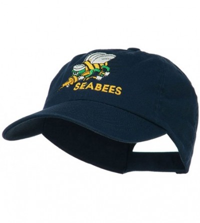 Baseball Caps Navy Seabees Symbol Embroidered Low Profile Washed Cap - Navy - CH11NY37YUV