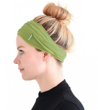 Headbands Mens Womens Elastic Bandana Headband Japanese Long Hair Dreads Head Wrap - Nile Green - CX18DK0YN5Y