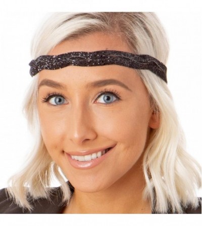 Headbands Women's Adjustable Cute Fashion Bling Glitter Headband Braid Hairband Gift Pack - CJ18CNC3AGK