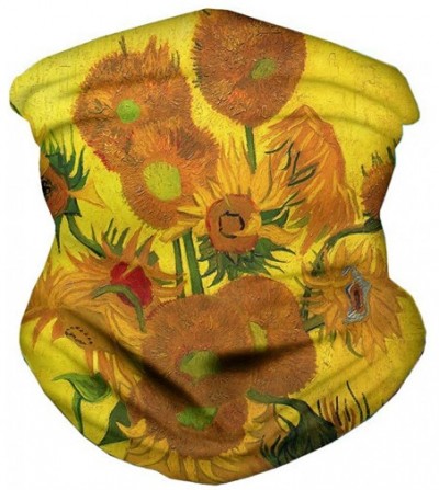 Balaclavas Galaxy Seamless Bandanas Neck Gaiter Scarf Headband Scarf Headwrap Neckwarmer Outdoors - Van Gogh Sunflowers - C11...