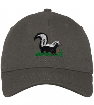 Baseball Caps Custom Low Profile Soft Hat Skunk A Embroidery Animal Name Cotton Dad Hat - Dark Grey - CJ18QQ70HA7