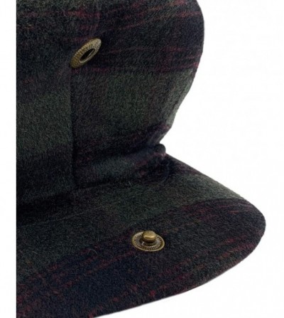 Newsboy Caps Classic Men's Wool Herringbone Newsboy Cap Driving Cabbie Tweed Applejack Golf Hat - 3048-olive Tartan - C2193UQ...