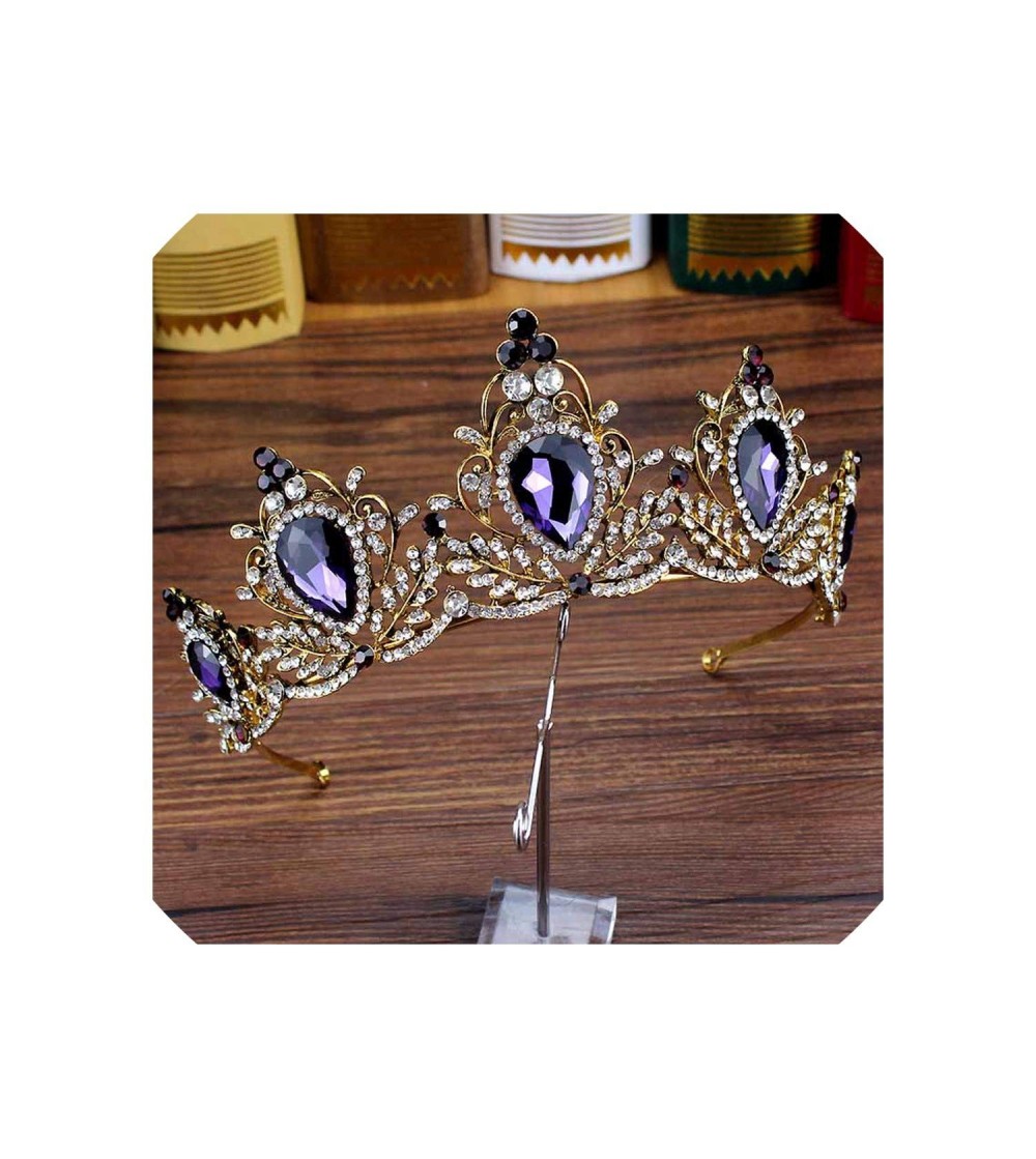 Headbands Vintage Jewelry Crystal Headband Wedding - purple tiara - CZ18WH2DZDG