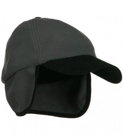 Baseball Caps Anti Pilling Fleece Cap with Warmer Flap - Charcoal - CR1155GPX4J