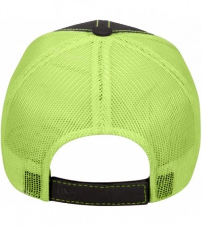 Baseball Caps Custom Trucker Mesh Back Hat Embroidered Your Own Text Curved Bill Outdoorcap - Black/Neon Yellow - CO18K5KU6DY