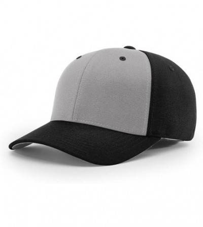 Baseball Caps 185 Twill R-Flex Blank Baseball Cap FIT HAT - Grey/Black - C51873MU3G4