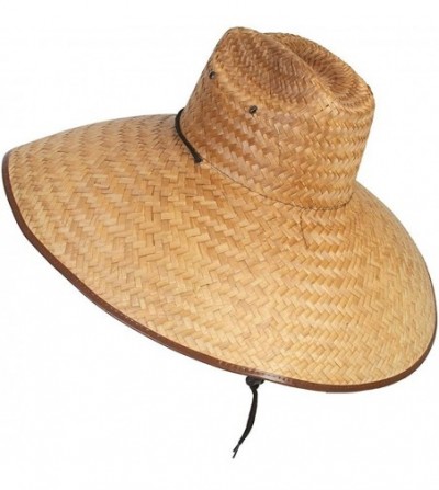Baseball Caps Ultra 5" Wide Brim Straw Sun Hat w/Panel Holes - Natural - CT11ZGRKSN3