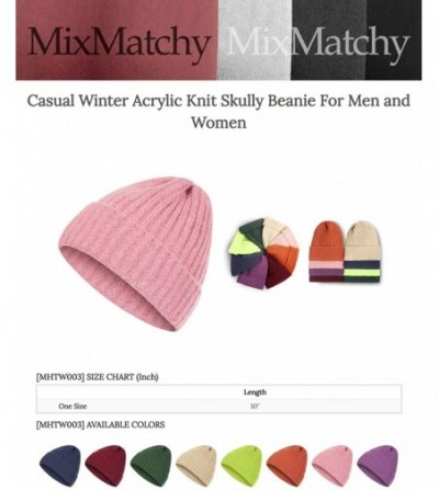 Skullies & Beanies Women's Casual Winter Acrylic Knit Beanie for Men and Women - B Neon Yellow - CA193QE3L2S