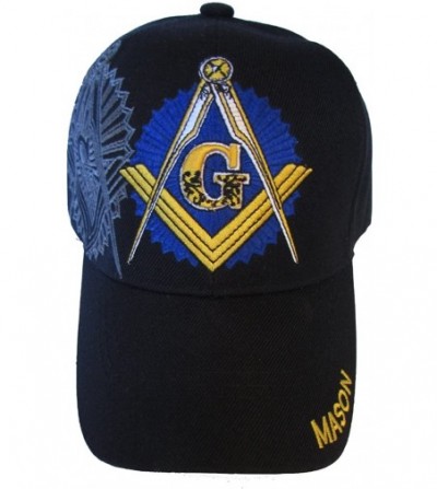 Baseball Caps Freemason Embroidered Mason Lodge Baseball Cap Hat - Black - CO11GRNNLE3