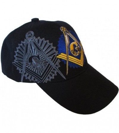 Baseball Caps Freemason Embroidered Mason Lodge Baseball Cap Hat - Black - CO11GRNNLE3