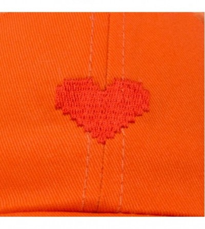 Baseball Caps Pixel Heart Hat Womens Dad Hats Cotton Caps Embroidered Valentines - Orange - C318LGSD5M7