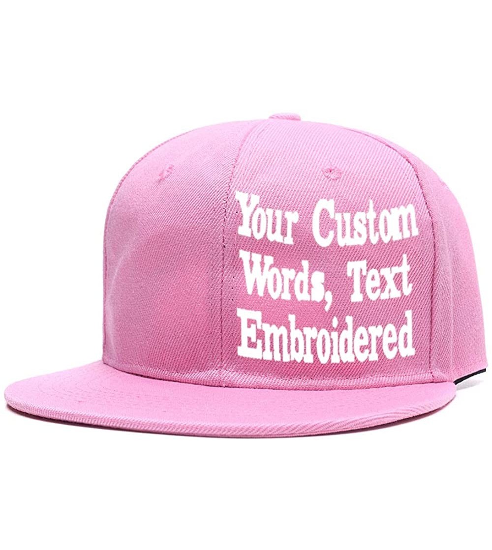 Baseball Caps Custom Embroidered Baseball Cap Personalized Snapback Mesh Hat Trucker Dad Hat - Hiphop Pink - CJ18HLT6TWE