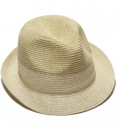 Sun Hats Women's Jackie G Small Packable Fedora Sun Hat- Rate UPF 50+ for Max Sun Protection - Gold - CZ11LCDZ8JJ