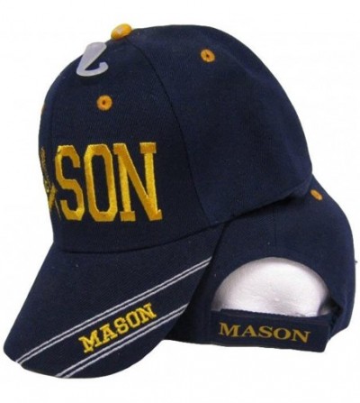 Skullies & Beanies Infinity Superstore Blue Mason Masonic Freemason Gold Letters Ball Cap Hat 3D Embroidered Quality - CF1890...
