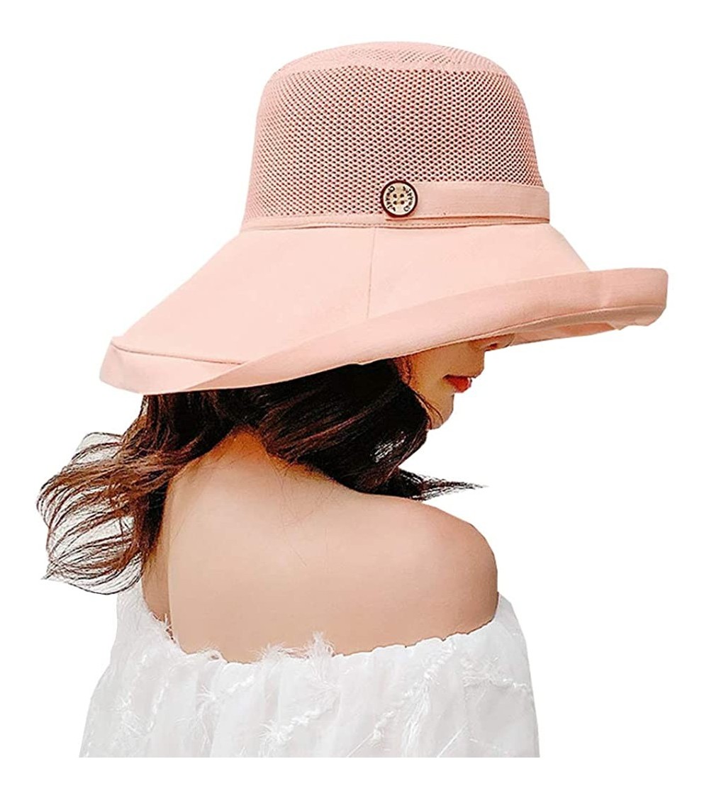 Sun Hats Bucket Summer Foldable Floppy Packable - A-orange Pink - CC18UZYI0ZG