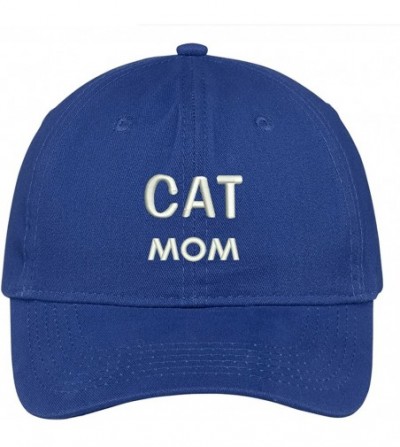 Baseball Caps Cat Mom Embroidered Low Profile Deluxe Cotton Cap Dad Hat - Royal - CV12NT69QQD