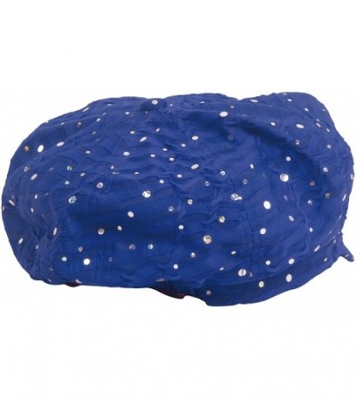Newsboy Caps Glitter Sequin Trim Newsboy Style Relaxed Fit Cap - Royal Blue - C111993S6Y3