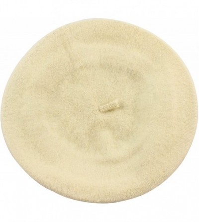 Berets Women's Wool Beret Warm Winter Hat - Ivory - CM11RSG4YYJ